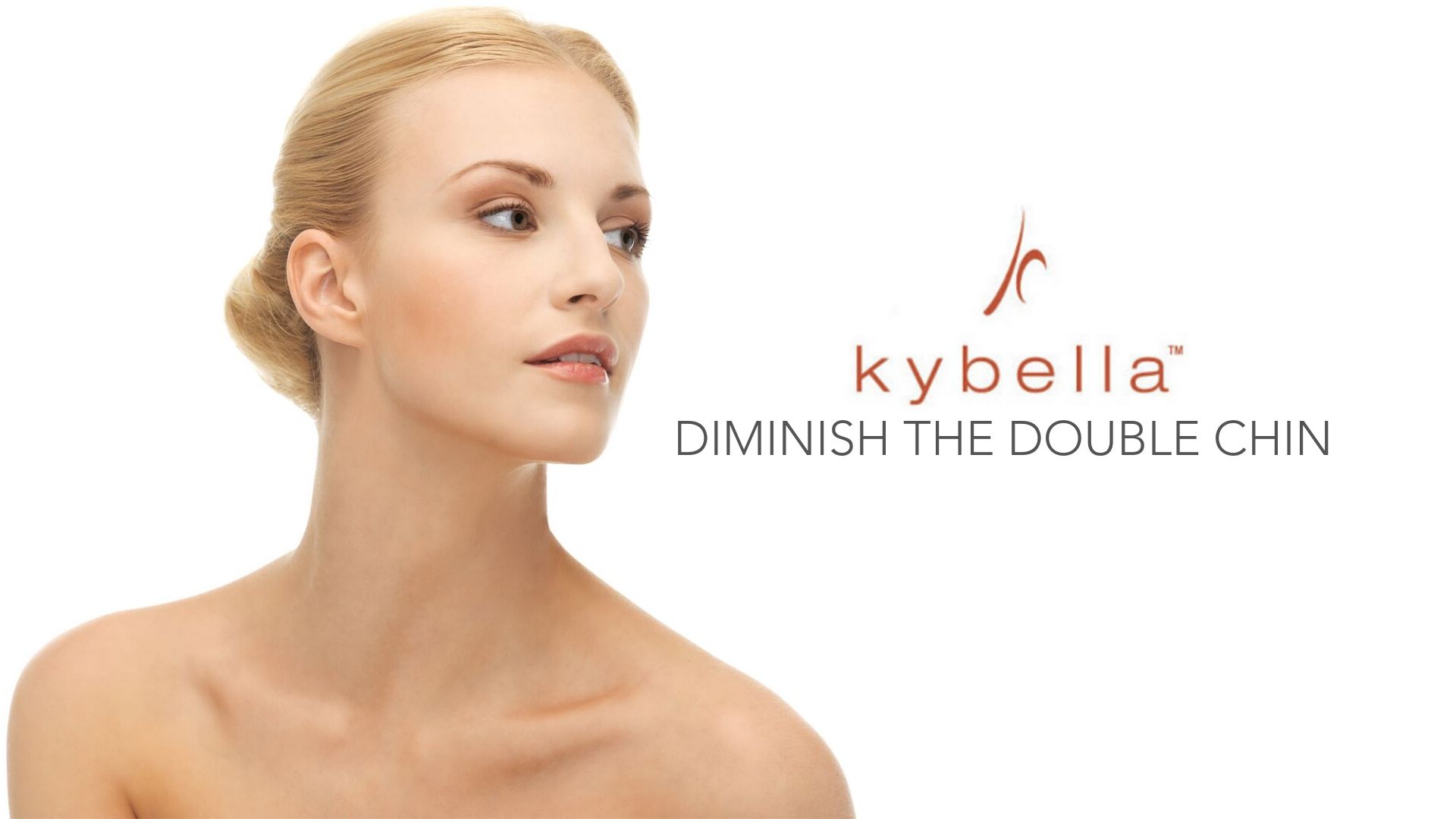 Woman with a defined chin after Kybella treatment at Shore Medical Aesthetics.