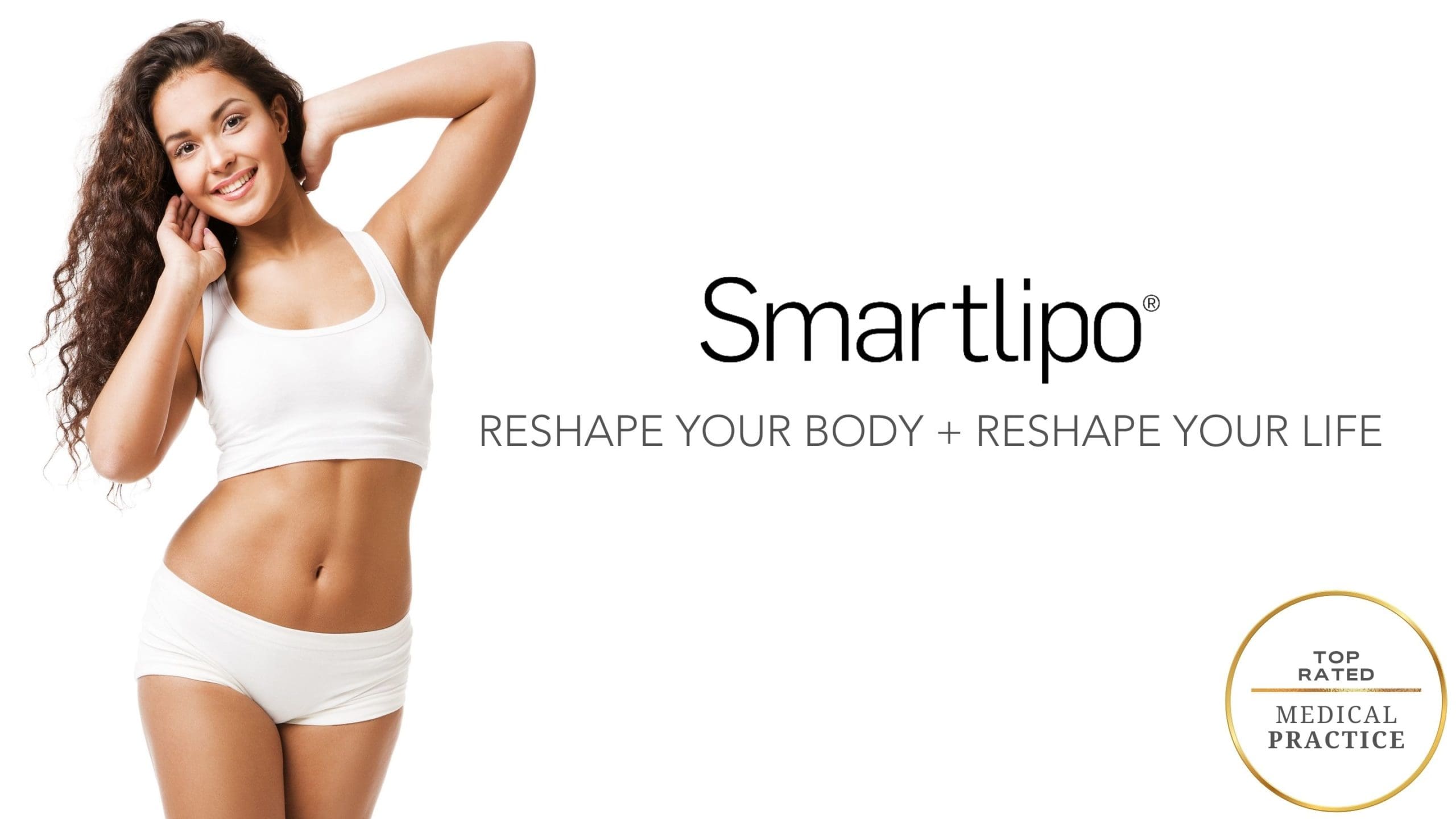 fitness woman smiling promoting Smart Lipo Treatment